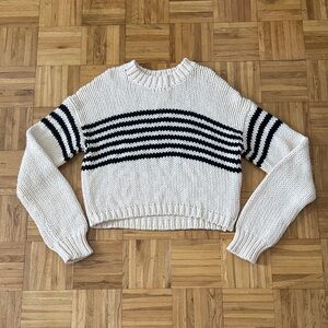 Pistola Nisha Crew Neck Sweater in Cream and Black